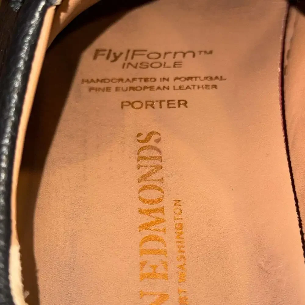 Allen Edmonds Porter Derby 50995 Men’s 10.5 D Black Leather FlyForm Portugal